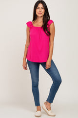 Fuchsia Flutter Sleeve Top