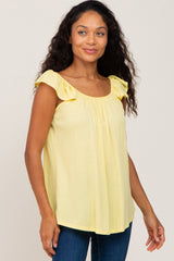 Yellow Flutter Sleeve Top