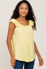 Yellow Flutter Sleeve Top