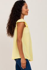 Yellow Flutter Sleeve Top