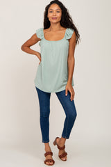 Sage Flutter Sleeve Top