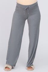 Heather Grey Drawstring Maternity Lounge Pants