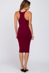 Burgundy Sleeveless Racerback Dress