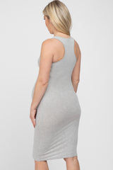 Heather Grey Sleeveless Racerback Maternity Dress