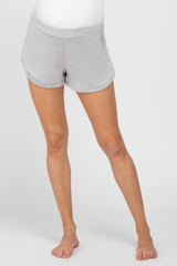 Heather Grey Soft Knit Maternity Lounge Shorts