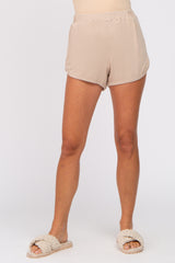 Beige Soft Knit Lounge Shorts