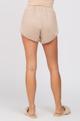 Beige Soft Knit Lounge Shorts