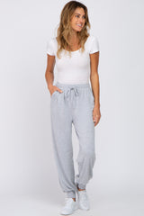 Heather Grey Maternity Jogger Pants