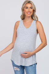 Heather Grey V-Neck Maternity Tank Top