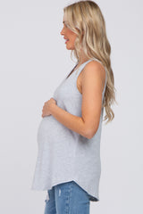 Heather Grey V-Neck Maternity Tank Top