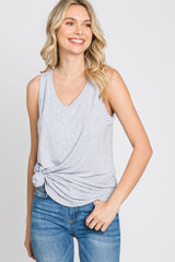 Heather Grey V-Neck Maternity Tank Top