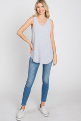 Heather Grey V-Neck Tank Top