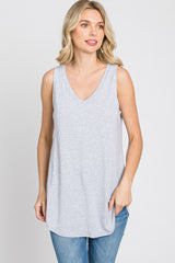 Heather Grey V-Neck Tank Top