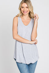 Heather Grey V-Neck Tank Top