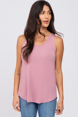 Mauve V-Neck Maternity Tank Top