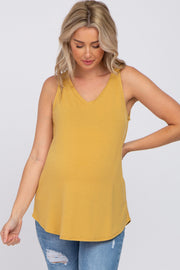 Yellow V-Neck Maternity Tank Top