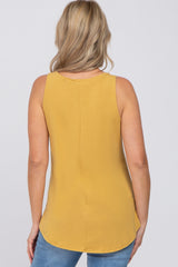 Yellow V-Neck Maternity Tank Top