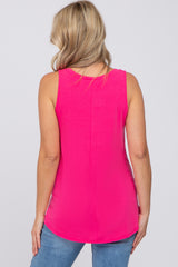 Fuchsia V-Neck Maternity Tank Top