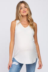 Ivory V-Neck Maternity Tank Top