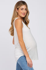 Ivory V-Neck Maternity Tank Top