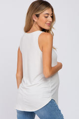 Ivory V-Neck Maternity Tank Top