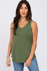 Olive V-Neck Tank Top