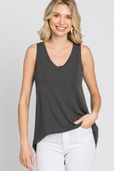 Charcoal V-Neck Tank Top