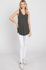 Charcoal V-Neck Tank Top