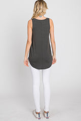 Charcoal V-Neck Tank Top