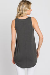 Charcoal V-Neck Tank Top