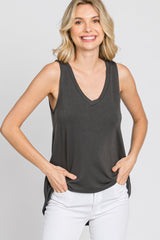 Charcoal V-Neck Tank Top