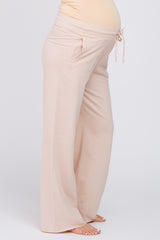 Light Pink Smocked Waist Maternity Lounge Pants