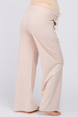 Light Pink Smocked Waist Maternity Lounge Pants