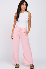 Pink Smocked Waist Lounge Pants