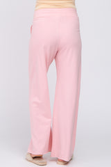 Pink Smocked Waist Maternity Lounge Pants