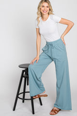 Blue Smocked Waist Lounge Pants