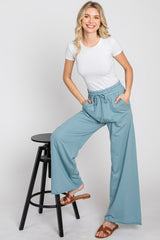 Blue Smocked Waist Lounge Pants