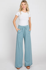 Blue Smocked Waist Lounge Pants