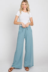 Blue Smocked Waist Lounge Pants