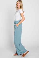 Blue Smocked Waist Lounge Pants