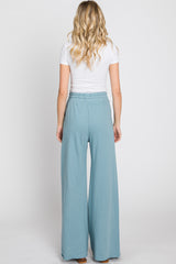 Blue Smocked Waist Lounge Pants