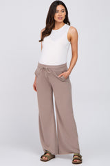 Mocha Smocked Waist Maternity Lounge Pants