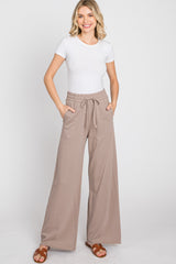 Mocha Smocked Waist Maternity Lounge Pants