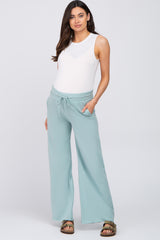 Mint Smocked Waist Maternity Lounge Pants