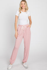 Mauve Contrast Jogger Pants