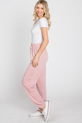 Mauve Contrast Jogger Pants