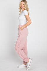 Mauve Contrast Jogger Pants