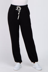 Black Contrast Jogger Pants