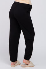 Black Contrast Maternity Jogger Pants