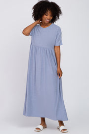 Blue Heather Oversized Midi Dress